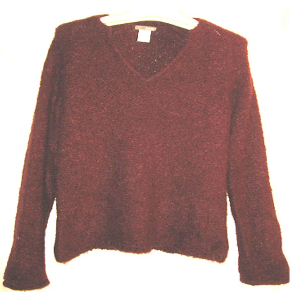 J. Crew Fuzzy Rich Brown Sweater V Neck Size Small